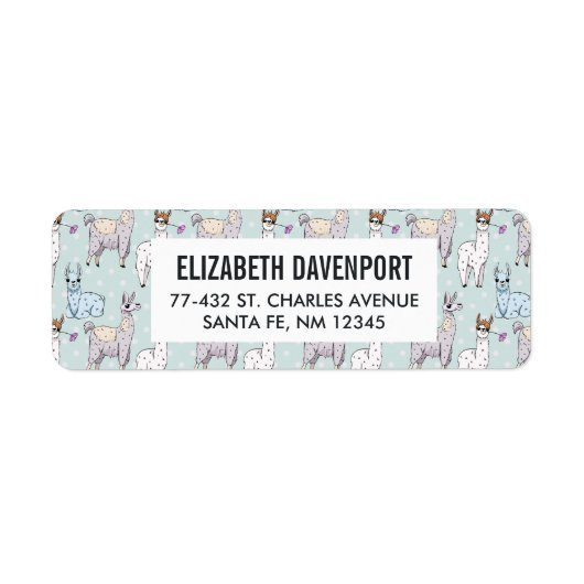 Niedliches Lamatsmuster auf Polka-Punkten (Vorne)