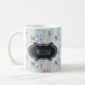 Niedliches Lamatsmuster auf Polka-Punkten Kaffeetasse (Links)