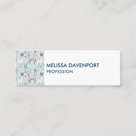 Niedliches Lamatsmuster auf Polka-Punkten Mini Visitenkarte (Vorderseite)