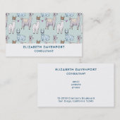 Niedliches Lamatsmuster auf Polka-Punkten Visitenkarte (Vorne/Hinten)