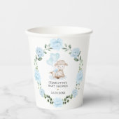 Niedliches Lamb Baby Sheep Blue Blumengrün Wreath Pappbecher (Vorderseite)