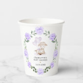 Niedliches Lamb Baby Sheep Lila Blumengarten Kranz Pappbecher (Vorderseite)