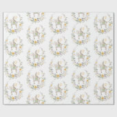 Niedliches Lamm Bunny Wildblume Baby Rabbit Oaster Geschenkpapier (Flach)