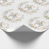 Niedliches Lamm Bunny Wildblume Baby Rabbit Oaster Geschenkpapier (Ecke)
