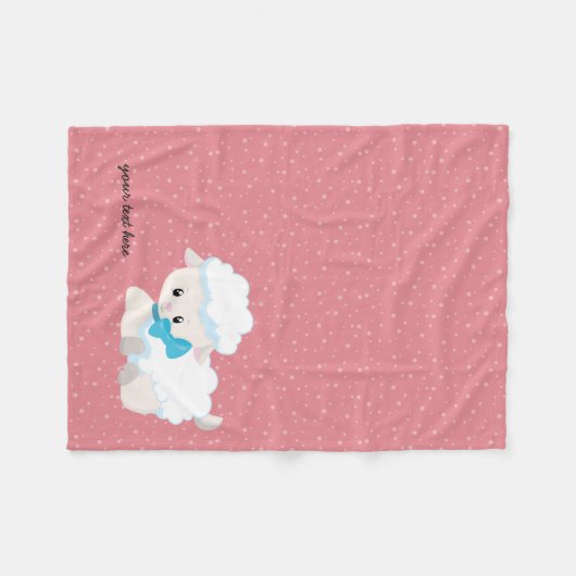 Niedliches Lamm * Hintergrundfarbe auswählen Fleecedecke (Vorderseite (Horizontal))