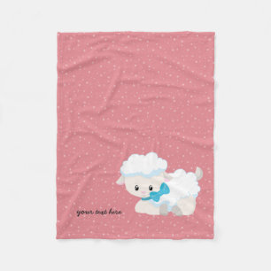 Niedliches Lamm * Hintergrundfarbe auswählen Fleecedecke