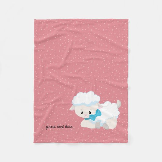 Niedliches Lamm * Hintergrundfarbe auswählen Fleecedecke (Vorderseite)