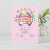 Niedliches Lamm in einer Party Einladung (Stehend Vorderseite)