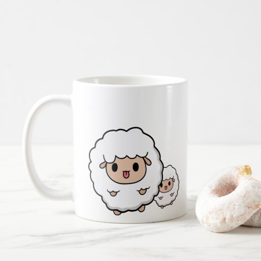 Niedliches Lamm Kaffeetasse (Mit Donut)