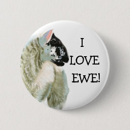 Niedliches Lamm-Liebe-Mutterschaf Button
