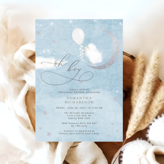 Niedliches Lamm mit Balloondusche Einladung