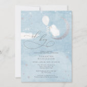 Niedliches Lamm mit Balloondusche Einladung (Vorderseite)