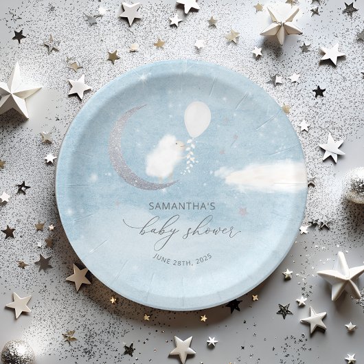 Niedliches Lamm mit Balloonendusche Pappteller