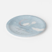 Niedliches Lamm mit Balloonendusche Pappteller (Schrägansicht)