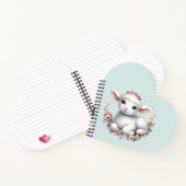 Niedliches Lamm mit Blumenkronendarstellung Notizblock (Innenseite)