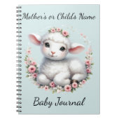 Niedliches Lamm mit Blumenkronendarstellung Notizblock (Vorderseite)