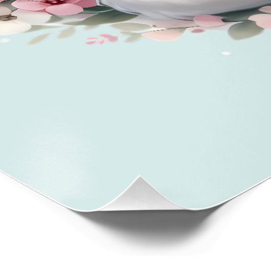 Niedliches Lamm mit Blumenkronendarstellung Poster (Ecke)