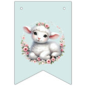 Niedliches Lamm mit Blumenkronendarstellung Wimpelkette (Erste Fahne)