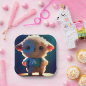 Niedliches Lamm mit T - Shirt Pappteller (Party)