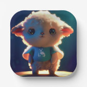 Niedliches Lamm mit T - Shirt Pappteller (Vorderseite)
