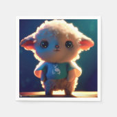 Niedliches Lamm mit T - Shirt Serviette (Vorderseite)