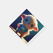 Niedliches Lamm mit T - Shirt Serviette (Ecke)