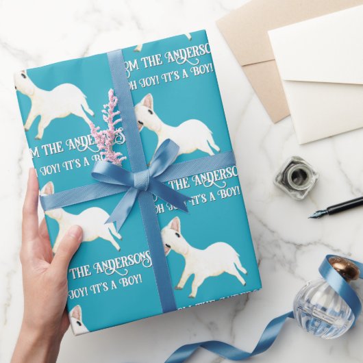 Niedliches Lamm Oh Joy Es ist ein Junge aus deinem Geschenkpapier (Schenken)