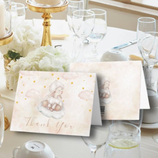 Niedliches Lamm Pinky Dust stars Baby Dusche Danke Karte