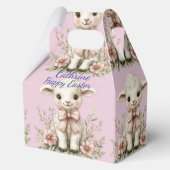 Niedliches Lamm Rosa Ribbon Frühlingsblumen Geschenkschachtel (Vorderseite)