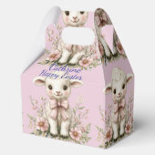 Niedliches Lamm Rosa Ribbon Frühlingsblumen Geschenkschachtel (Rückseite)