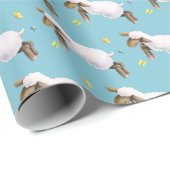 Niedliches Lamm-Skulptur-Wasserfarbenmuster Geschenkpapier (Rolleneckpunkt)