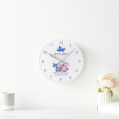 Niedliches Lamm Sweet Dreams Sleepy Name Baby Runde Wanduhr (Zuhause)