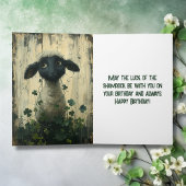 Niedliches Lamm und glückliche Kleeblätter Irish H Karte