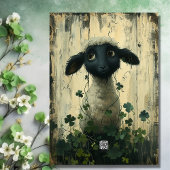 Niedliches Lamm und glückliche Kleeblätter Irish H Karte