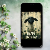 Niedliches Lamm und glückliche Kleeblätter Irish H Karte