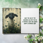 Niedliches Lamm und Kleeblätter St Patrick's Day Karte