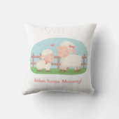 Niedliches Lamm und Mommy Baby Kinderzimmer Zimmer Kissen (Rückseite)