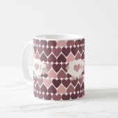 Niedliches Lamm und rosa Herzen Kaffeetasse (Vorderseite Links)