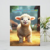 Niedliches Lamm zum Geburtstag (Stehend Vorderseite)