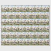 Niedliches Lämmchen auf Bauernhof Geschenkpapier (Flach)