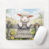 Niedliches Lämmchen auf Bauernhof Mousepad (Mit Mouse)