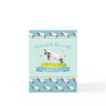 Niedliches Lammwillkommen zum neuen Baby des