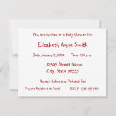 Niedliches Land-Art-Rosa-karierte Einladung (Rückseite)