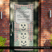 Niedliches Land gestapelte Pumpkins rosa Halloween Banner