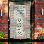 Niedliches Land gestapelte Pumpkins rosa Halloween Banner