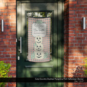 Niedliches Land gestapelte Pumpkins rosa Halloween Banner