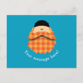 Niedliches Land Kariert Bright Orange Barted Chara Postkarte (Vorderseite)