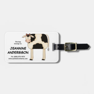 Niedliches Land Prim Folkart Dame Cow Gepäckanhänger