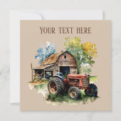 Niedliches Land Stall und Traktor-Party Einladung (Vorderseite)