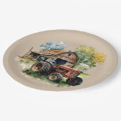 Niedliches Land Stall und Traktor-Party Pappteller (Schrägansicht)